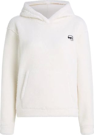Karl Lagerfeld Felpa con logo e cappuccio - Bianco