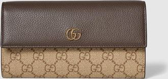 Gucci Bi-color GG Marmont Continental Wallet, Brown, Leather