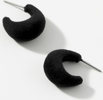 Simons Womens Soft velvet half-Hoop Earrings