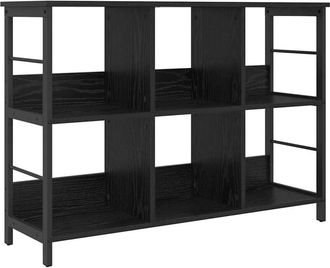 vidaXL Bookshelf Black Oak 102 x 32 x 72.5 cm Engineered Wood vidaXL