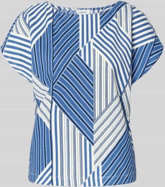 s.Oliver Red Label Regular Fit T-Shirt mit Allover-Muster in Bleu, Gr&ouml;&szlig;e 34