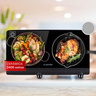 Klarstein Klarstein Vitrocer&aacute;mica Doble Cookbuddy 2400w 5 Niveles De Potencia