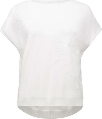 Joseph Ribkoff Embroidered Boat Neck Pullover - Dames - T-shirts - Wit - S - Tops