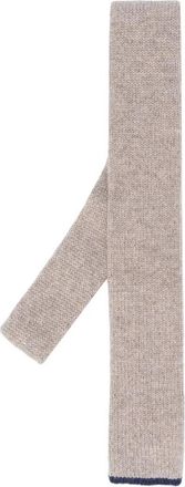 Brunello Cucinelli Sand Knit Tie With Contrast Tip