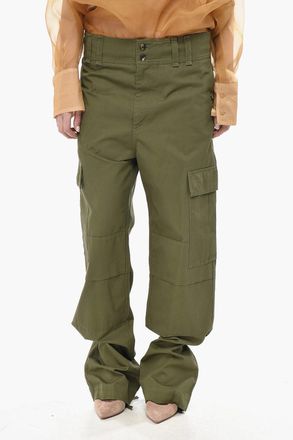 Saint Laurent Pantaloni Cargo in Cotone con Coulisse alla Caviglia Saint Laurent
