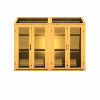 Shires Heydon 7 x 2 Double Door Greenhouse - Timber - L59 x W210 x H157.7 cm in Light Brown