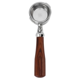 OEM Portafiltro Sin Fondo De Acero Inoxidable De 58 Mm Para Cafetera Gaggia Tipo E Con Mango De Madera Rojo