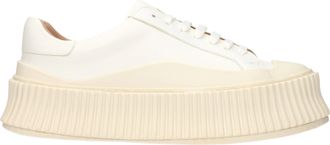 Jil Sander Damens Sneakers Leder Wei&szlig;/Optik Wei&szlig;