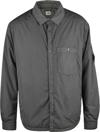 C.P. Company Chrome-R Lens Button Overshirt - Heren - Zomerjassen - Groen - 2XL - Nylon - Jassen