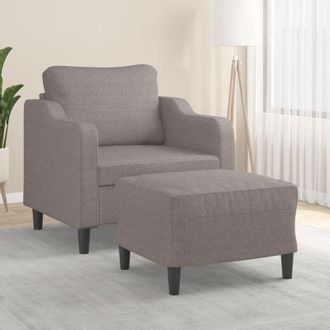 vidaXL Vidaxl - Sill&oacute;n Con Taburete Tela Gris Taupe 60 Cm