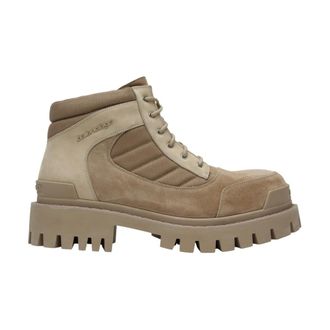 Balenciaga Lace-up Boots, male, Beige, Size: 12 US Combat Strike Low Boot