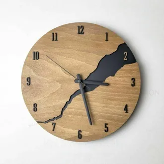 OEM Reloj De Pared - Silencioso - Madera Natural Agrietada - Para Sal&oacute;n Oficina Dormitorio - 30 Cm - 1 Unidad