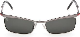 Christian Louboutin 55mm Rectangular Sunglasses in Dark Gunmetal/zeiss Smoke at Nordstrom