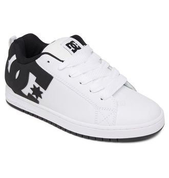 DC Sneaker DC SHOES Court Graffik, Herren, Gr. 10,5 (44), weiss (wei&szlig;), Obermaterial: Leder (Kuh) / Futter: Textil / Aussensohle: Gummi, Schuhe Sneaker