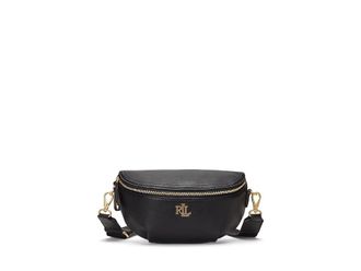 Lauren Ralph Lauren Leather Marcy Belt Bag Cross Body Handbags Black, Leather/Polyester