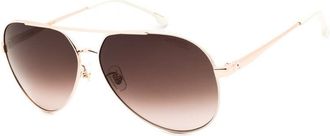 Carrera Sunglasses Aviator Full Rim, White Copper Gold Frame And Brown Gradient Lens Carrera3005/s0R1Aha