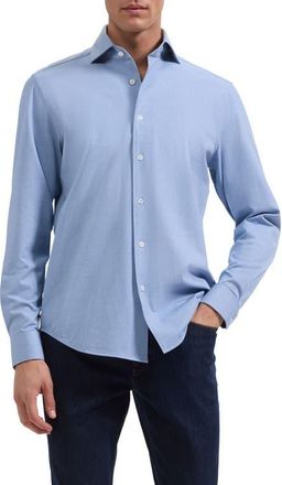 Bugatchi Devon OoohCotton Button-Up Shirt in Classic Blue at Nordstrom, Size Xxx-Large
