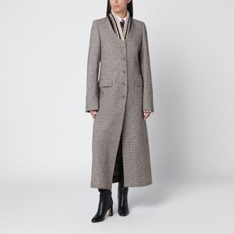 Dries Van Noten Cappotto monopetto con microfantasia
