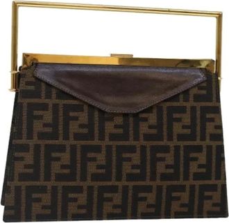 Fendi Pre-owned Handbags, female, Brown, Size: ONE SIZE Pre-owned Vintage Zucca Canvas Hand Bag
