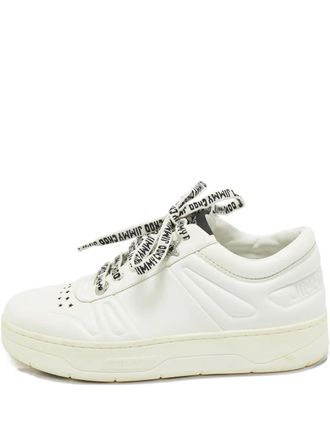 Jimmy Choo London studded leather sneakers - White