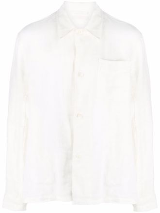 Our Legacy long-sleeved linen shirt - men - Linen/Flax/Mother of Pearl - 48 - White