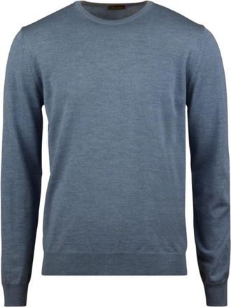 Stenstr&ouml;ms Merino Crew Neck - Heren - Ronde hals truien - Blauw - 3XL - Wol - Truien & Vesten