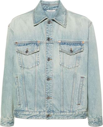 Valentino Garavani logo-embossed denim jacket - men - Cotton/Cotton/Polyester - 50 - Blue