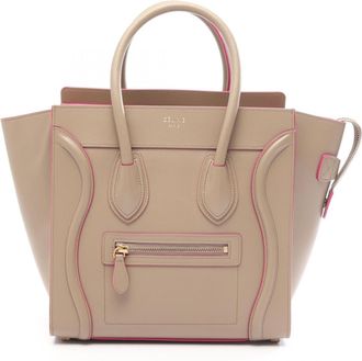 Celine Beige Leather Handbag Tote Bag (Pre-Owned)