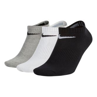 Nike Logo Pattern Casual Sports Socks 3 Pairs Gray / White / Black SX4705-901