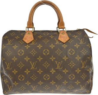 Louis Vuitton Speedy Handbag Monogram Canvas Brown Canvas Handbag (Pre-Owned)