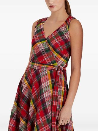 Lauren Ralph Lauren plaid belted dress - women - Fabric - 38 - Pink