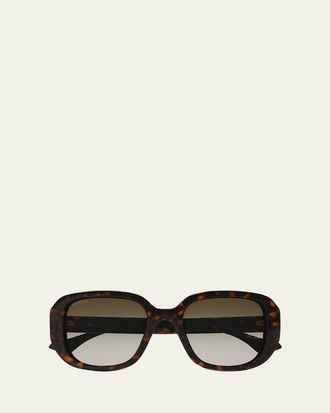 Gucci La Piscine Plastic Square Sunglasses