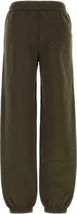 Jil Sander Womens Olive Green Cotton Joggers 312 Exterior: Pantaloni Trousers