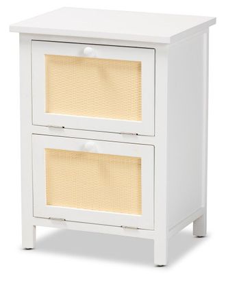 Baxton Studio Sariah Rattan 2-Door Nightstand