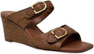 Shushop Ignacia Wedge Slide Sandal in Brown Woven at Nordstrom, Size 6.5