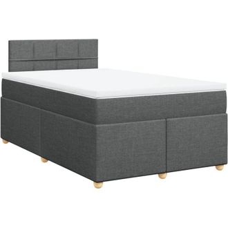 vidaXL Cama Box Spring Con Colch&oacute;n Tela Gris Oscuro 120x200 Cm Vidaxl