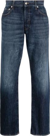 Department Five Blauwe Stonewashed Straight-Leg Jeans - Heren - Slim Fit Jeans - Blauw - W29 - Katoen - Jeans