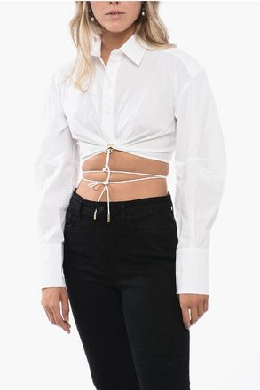 Jacquemus Stretch Cotton PLIDAO Crop Shirt size 36