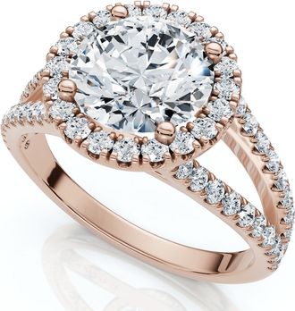 Pompeii3 1.90Ct Diamond Engagement Ring Split Shank Ring 14k Gold or Platinum Lab Grown