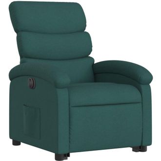 vidaXL Vidaxl - Sill&oacute;n El&eacute;ctrico Reclinable Elevable De Tela Verde Oscuro