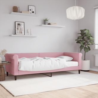 vidaXL Vidaxl - Sof&aacute; Cama Con Colch&oacute;n Terciopelo Rosa 80x200 Cm