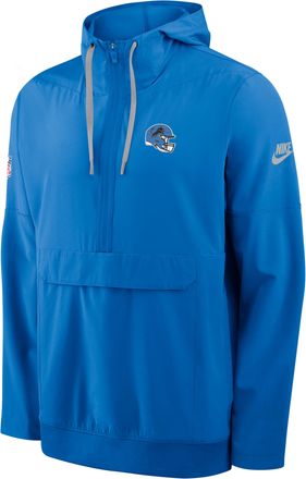 Nike Detroit Lions Alt Anorak Nike Mens NFL 1/2-Zip Hooded Jacket in Blue | 03AT0AAVQ9S-J5Z