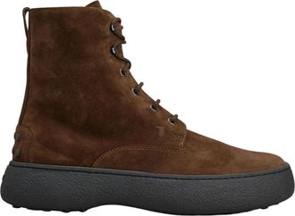 Tod's W.g. veterschoenen - Heren - Veterlaarzen - Bruin - 44 EU - Leer - Schoenen