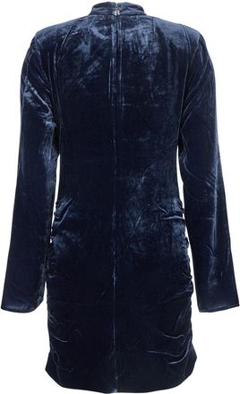 Rotate Womens Blue Mini Dress With High Neck Viscose