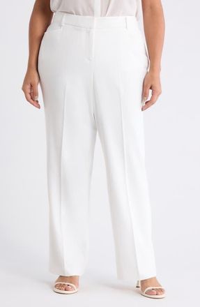 Tahari by ASL Stretch Flare Pants in Ivory at Nordstrom, Size 20 W