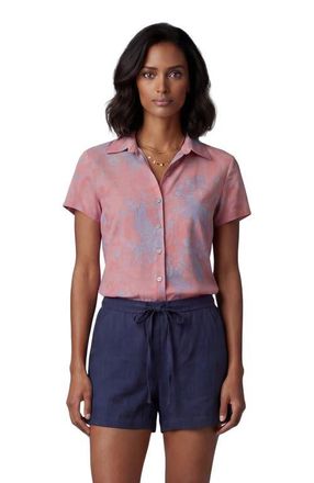 Lords of Harlech Paisley Explosion Womens Printed Shirt in Paisley Explosion Coral at Nordstrom, Size X-Large