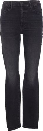 Mother Jeans van katoenblend - Zwart