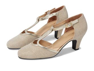 David Tate Fantastic High Womens Heels Champagne : 10.5 WW (EE), Leather/Rubber/Suede