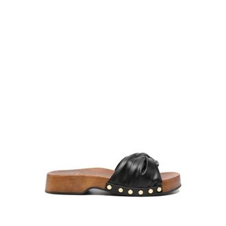 Ganni Tia Fairy Clog - Dames - Sandalen - Zwart - 38 EU - Leer - Schoenen