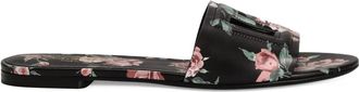 Dolce & Gabbana Slippers met bloemenprint - Zwart